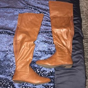 Brown leather knee high boot 7.5